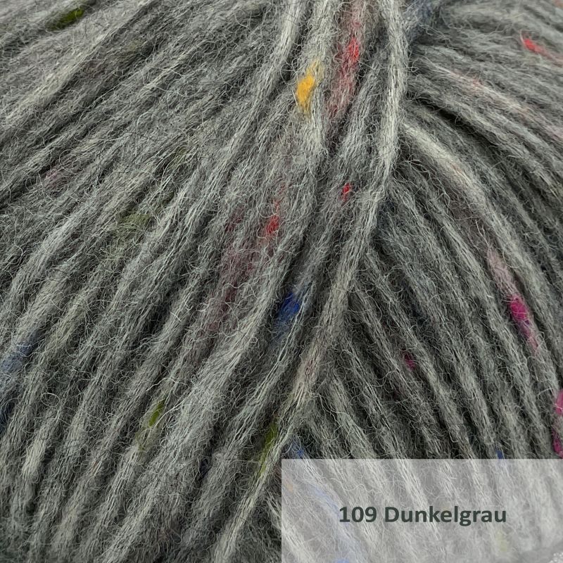 Lanalpaco-Circus von Schulana -  35% Baumwolle  34% Schurwolle  28% Alpaka  3% Viskose  50 g = ca. 110 m