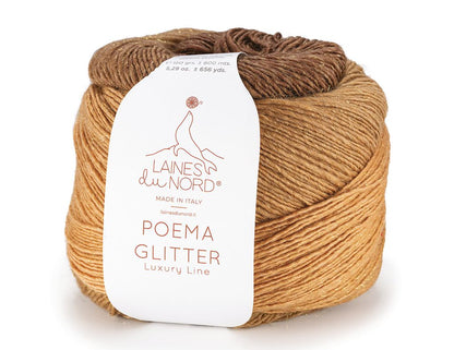 Laines du Nord Poema Glitter – Merinowolle im Dégradé mit Lurex-Glanz, Knäuel 150g
