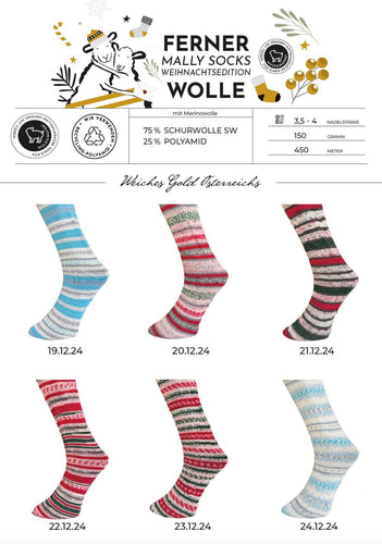 Mally Socks Weihnachtsedition - 2024 6-fach