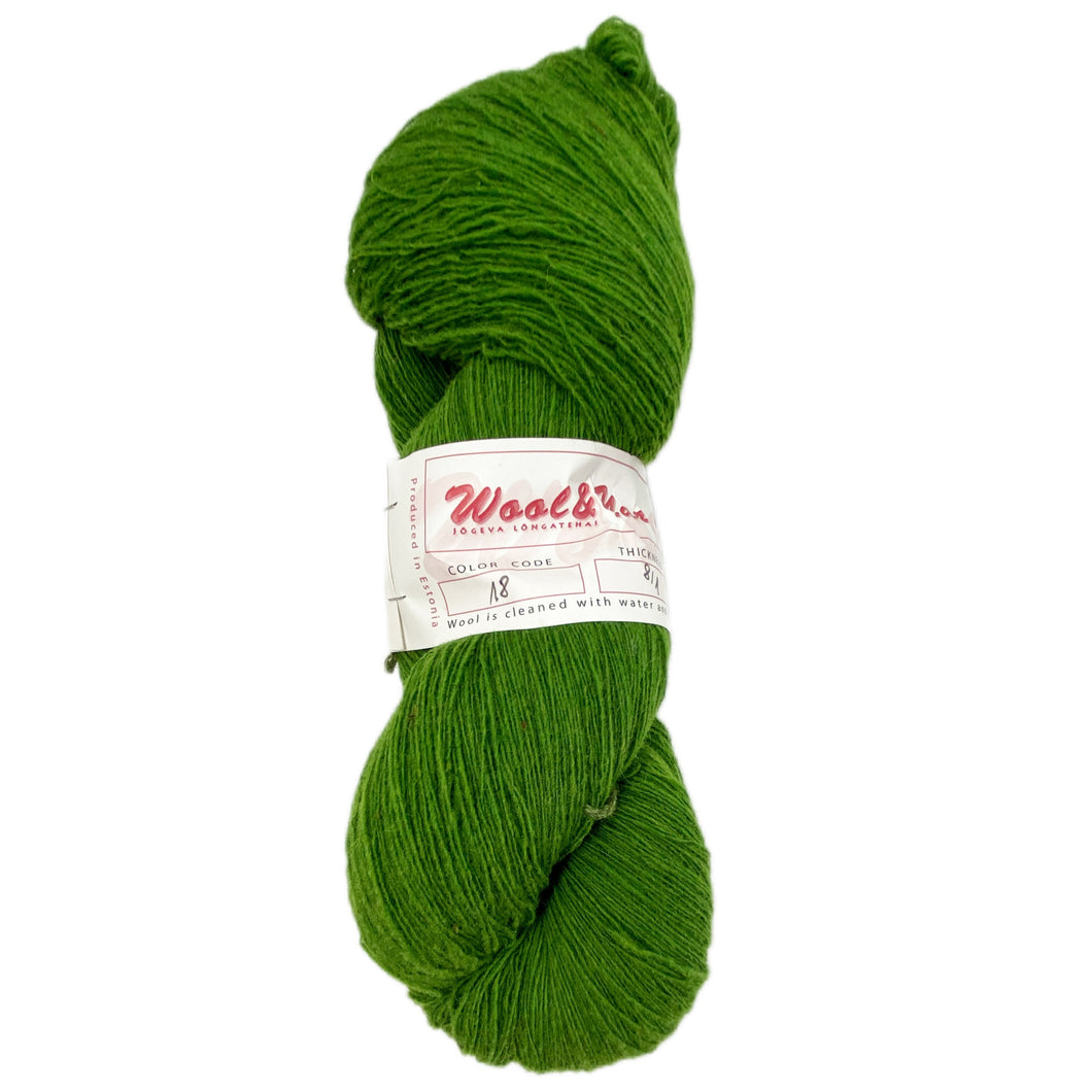 Wool & Yarn 8/1 einfarbig - Farbe 18 | Jõgeva Estonia | 800 m -100 gr | 100% Schurwolle
