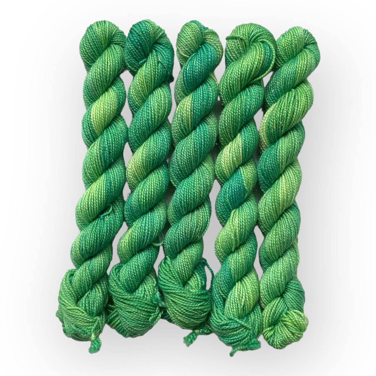 online sockenwolle	April Avocado	Mini Glitzer Gold - handgefärbte Sockenwolle