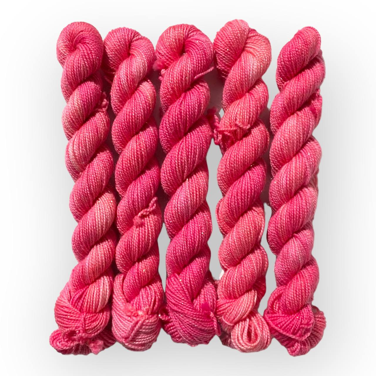 strumpfwolle kaufen	Flamingo Festival	Mini Glitzer Gold - handgefärbte Sockenwolle