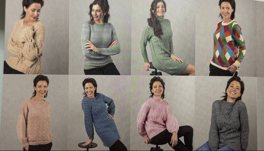 Strickmagazin Ferner Wolle mit verschiedenen gestrickten Pullovern und Designs Herbst Winter Hamburg kaufen