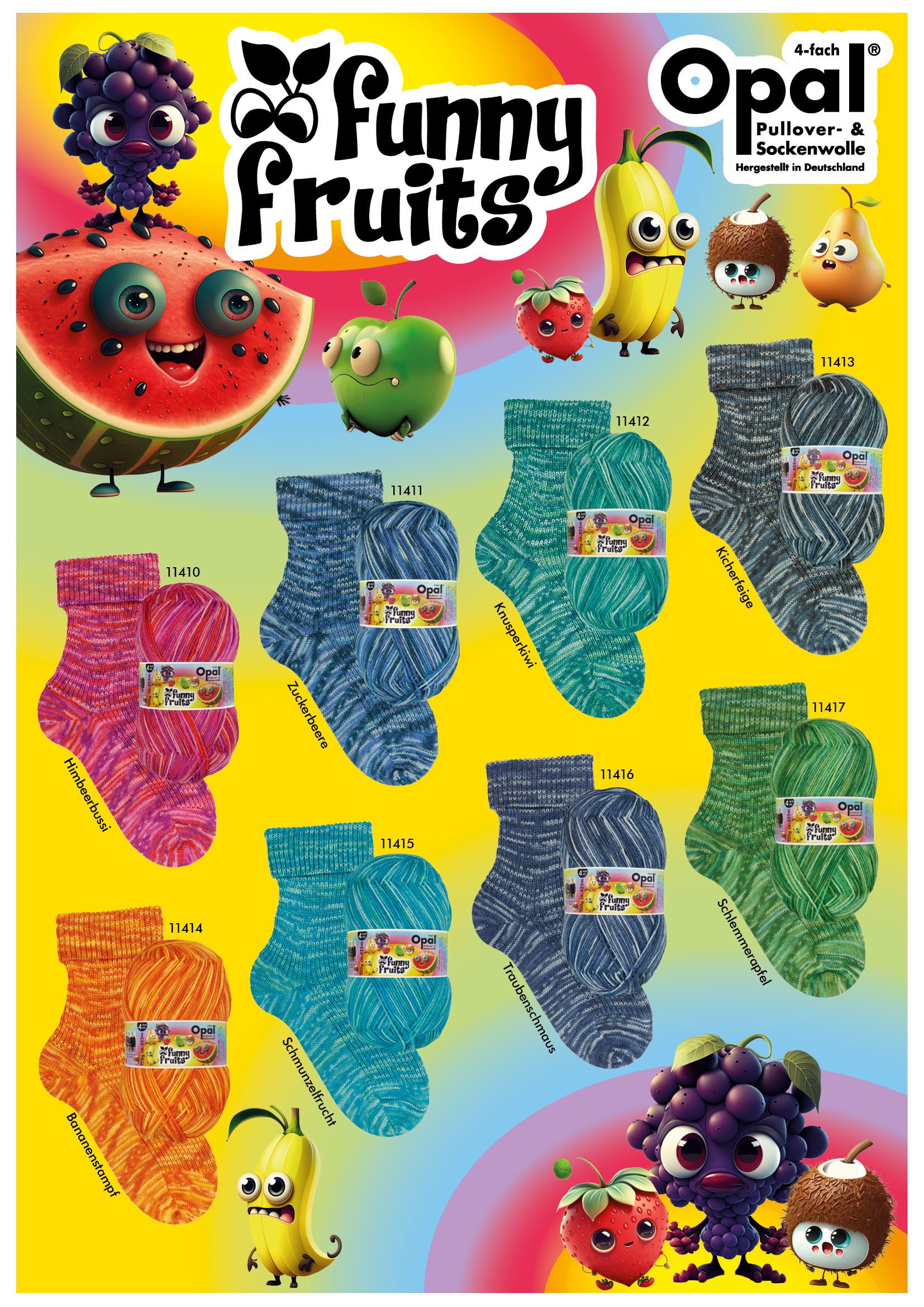 Funny Fruits - Sockenwolle 4-fach