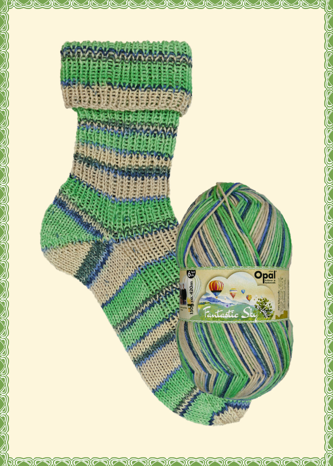 Hamburg Wolle kaufen	Fantastic Sky 6-fach Opal Sockenwolle