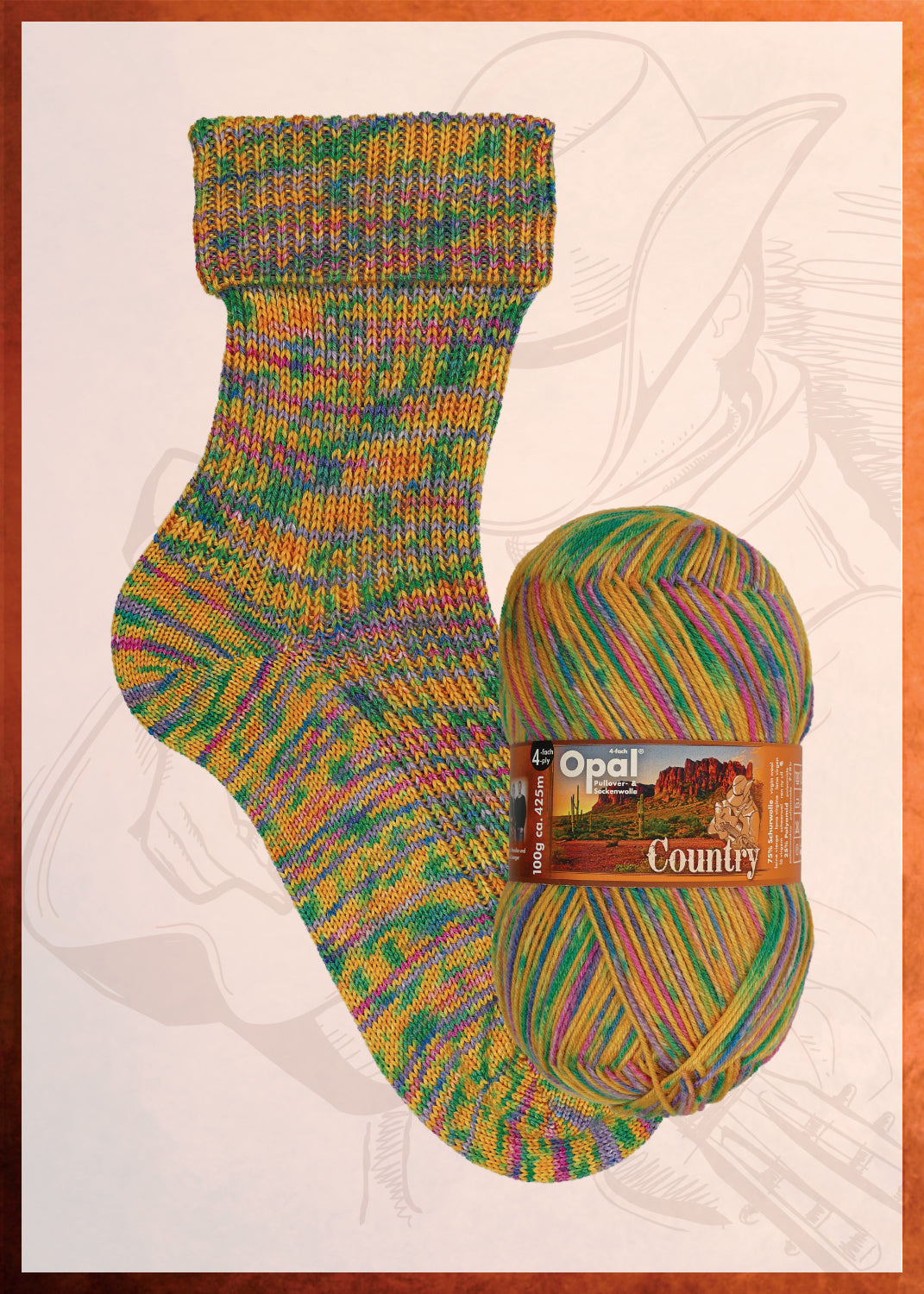 Hamburg Wolle kaufen	Opal Country 4-fach Sockenwolle