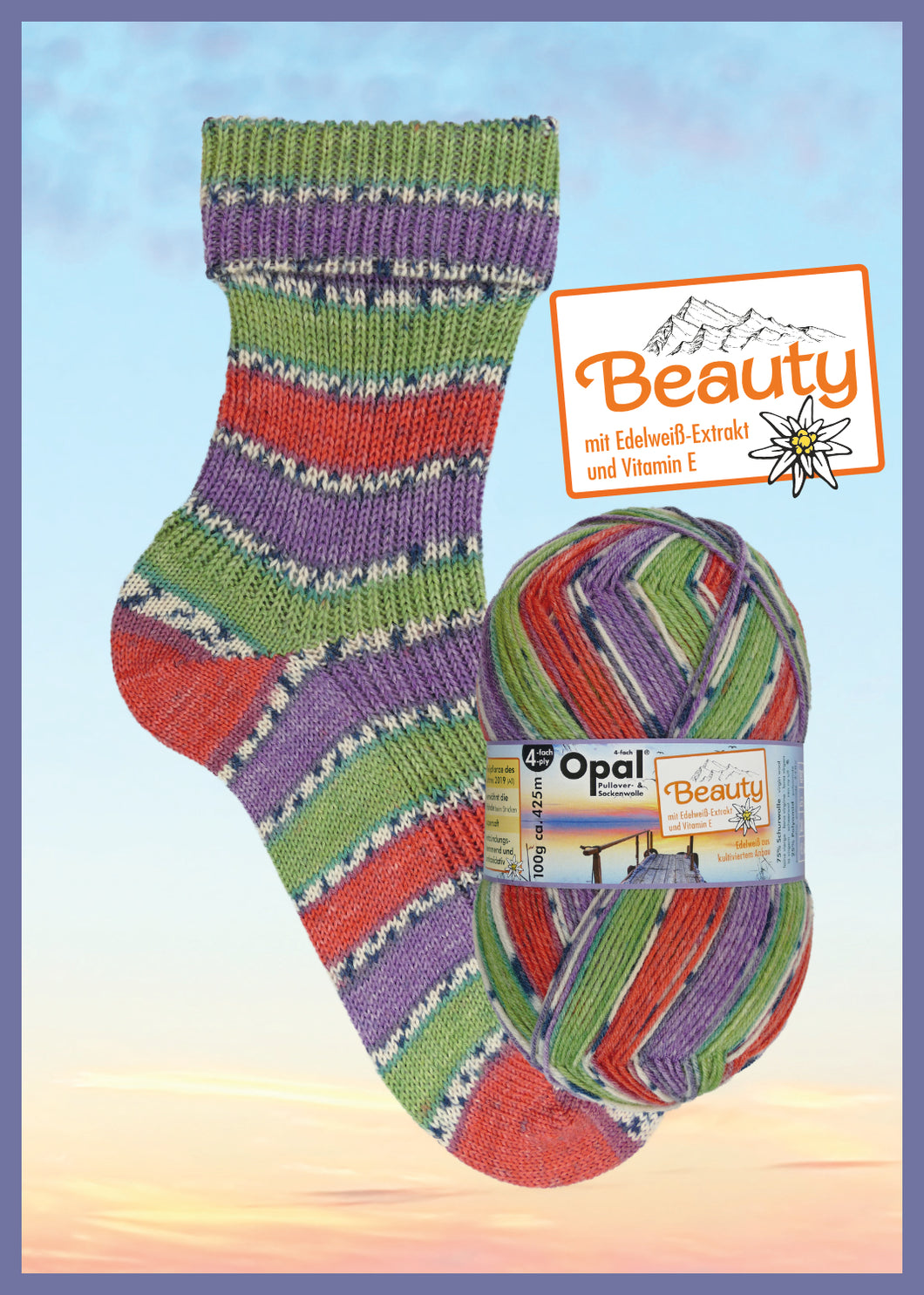 güstig kaufen	Beauty - Wellness  mit Edelweiß-Extrakt und Vitamin E - 4-fach Sockenwolle