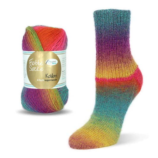 Flotte Socke "Kolibri" - 4-fädig Sockenwolle 6204