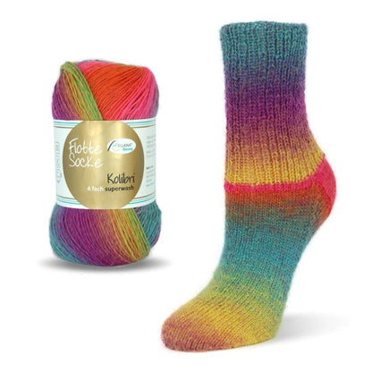 Flotte Socke "Kolibri" - 4-fädig Sockenwolle 6204