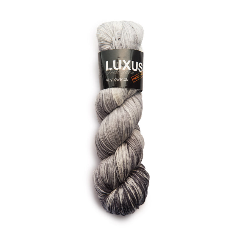 Luxus Sock Yarn Fr. 5109 - Mayflower, Handgefärbt, 75% Reine Schurwolle Superwash, 25% Nylon (Polyamid)