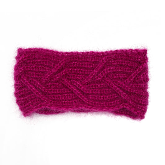 Handgesticktes Mohairstirnband