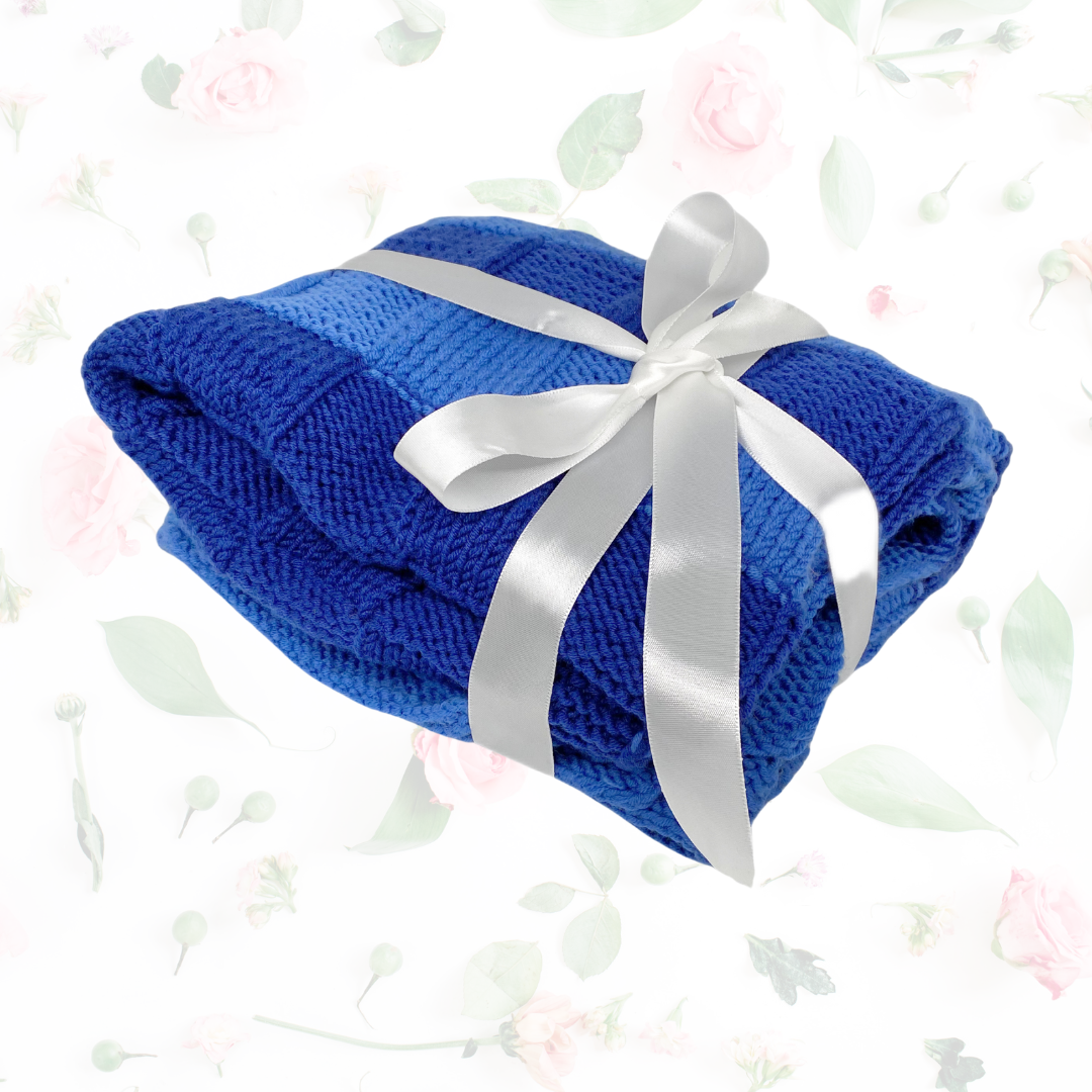 Handgestrickte Babydecke aus Merino-Schurwolle