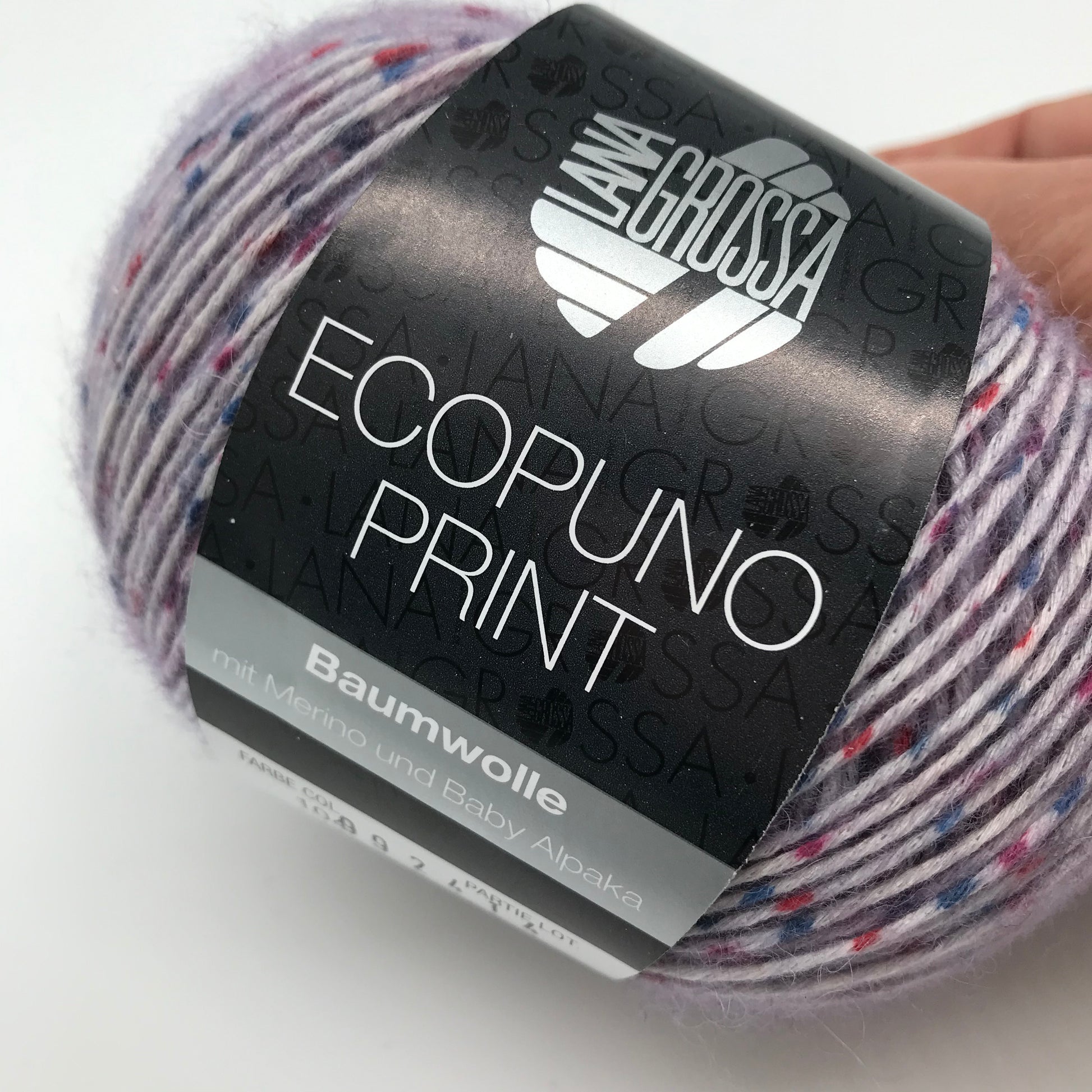 Ecopuno Print- Lana Grossa | 215/50 | 72 % Baumwolle 17 % Schurwolle (Merino) 11 % Alpaka (Baby)