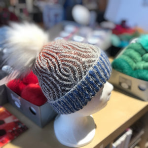 Handgestrickte Brioche Mütze  aus 100% Wolle von Dundaga und Mohair  (mit oder ohne Pompon)