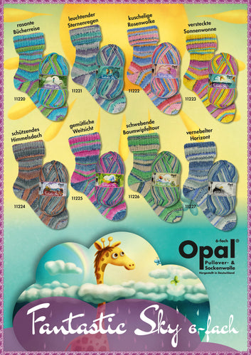 zum Stricken	Fantastic Sky 6-fach Opal Sockenwolle