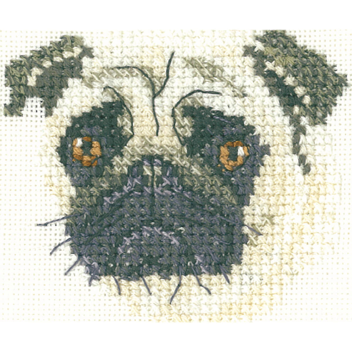 Heritage Kreuzstich Set Zählstoff "Mops (L)", Zählmuster, LFPU1274-E, 6,5x5,5cm