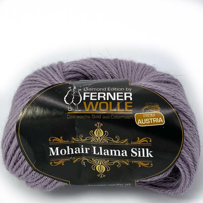alpaka Wolle kaufen	Mohair Llama Seide - Ferner Wolle | 100 m -50 gr | 40 % Lama, 40 % Mohair, 20 % Seide