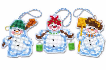 Cross stitch kit "Christmas tree decoration snowmen"