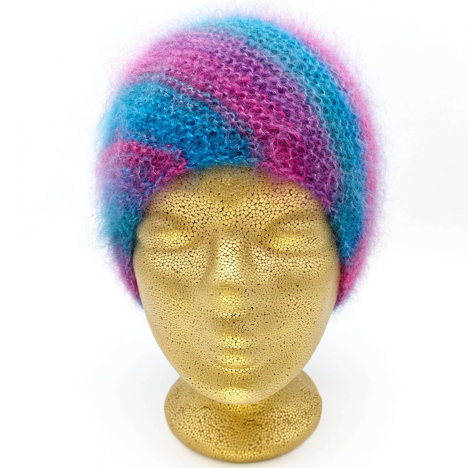 Handgestrickte Mütze - 75 % Mohair, 20 % Polyamid, 5 % Wolle (Merino Extrafine)