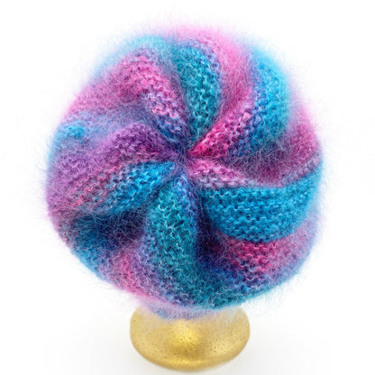 Handgestrickte Mütze - 75 % Mohair, 20 % Polyamid, 5 % Wolle (Merino Extrafine)