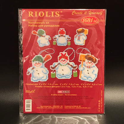 Cross stitch kit "Christmas tree decoration snowmen"