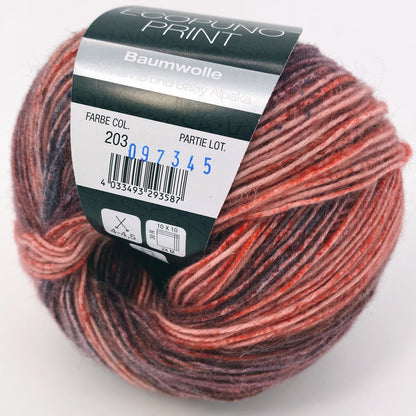 Ecopuno Print- Lana Grossa | 215/50 | 72 % Baumwolle  17 % Schurwolle (Merino)  11 % Alpaka (Baby)