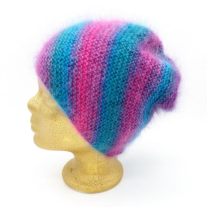 kaufen Handgestrickte Mütze - 75 % Mohair, 20 % Polyamid, 5 % Wolle (Merino Extrafine)