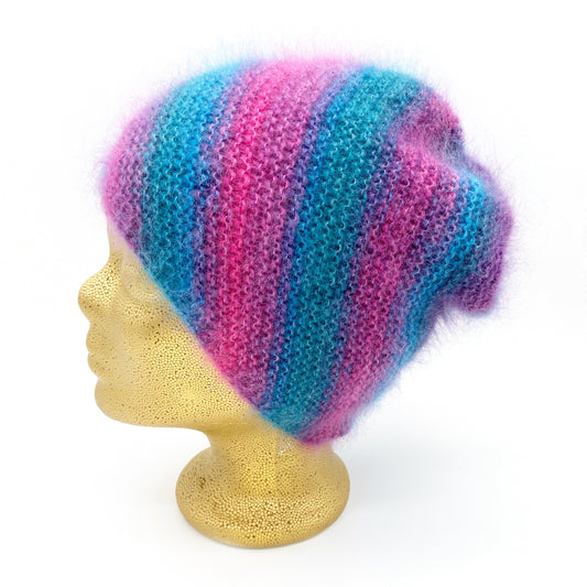 kaufen Handgestrickte Mütze - 75 % Mohair, 20 % Polyamid, 5 % Wolle (Merino Extrafine)