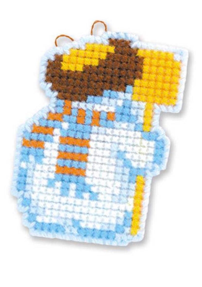 Cross stitch kit "Christmas tree decoration snowmen"