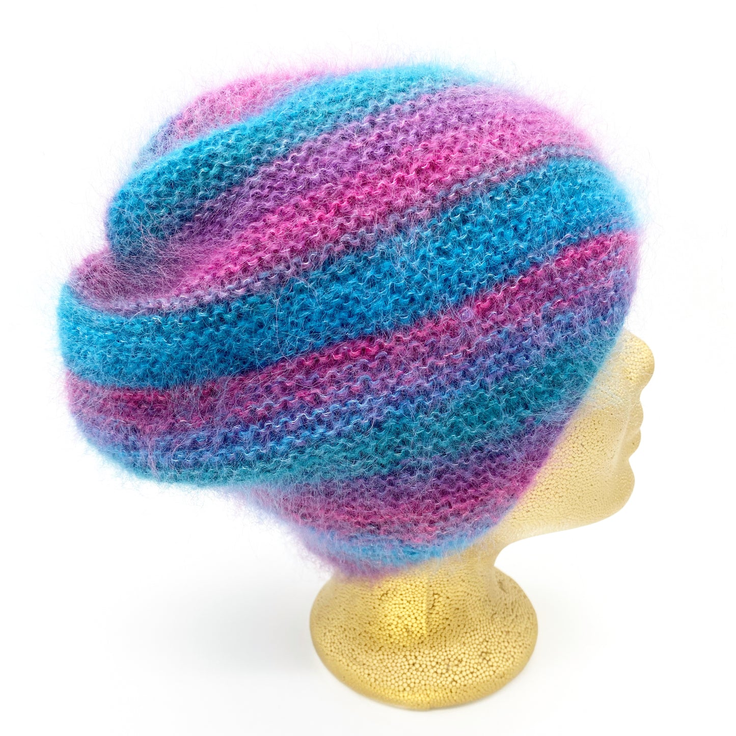 Handgestrickte Mütze - 75 % Mohair, 20 % Polyamid, 5 % Wolle (Merino Extrafine)