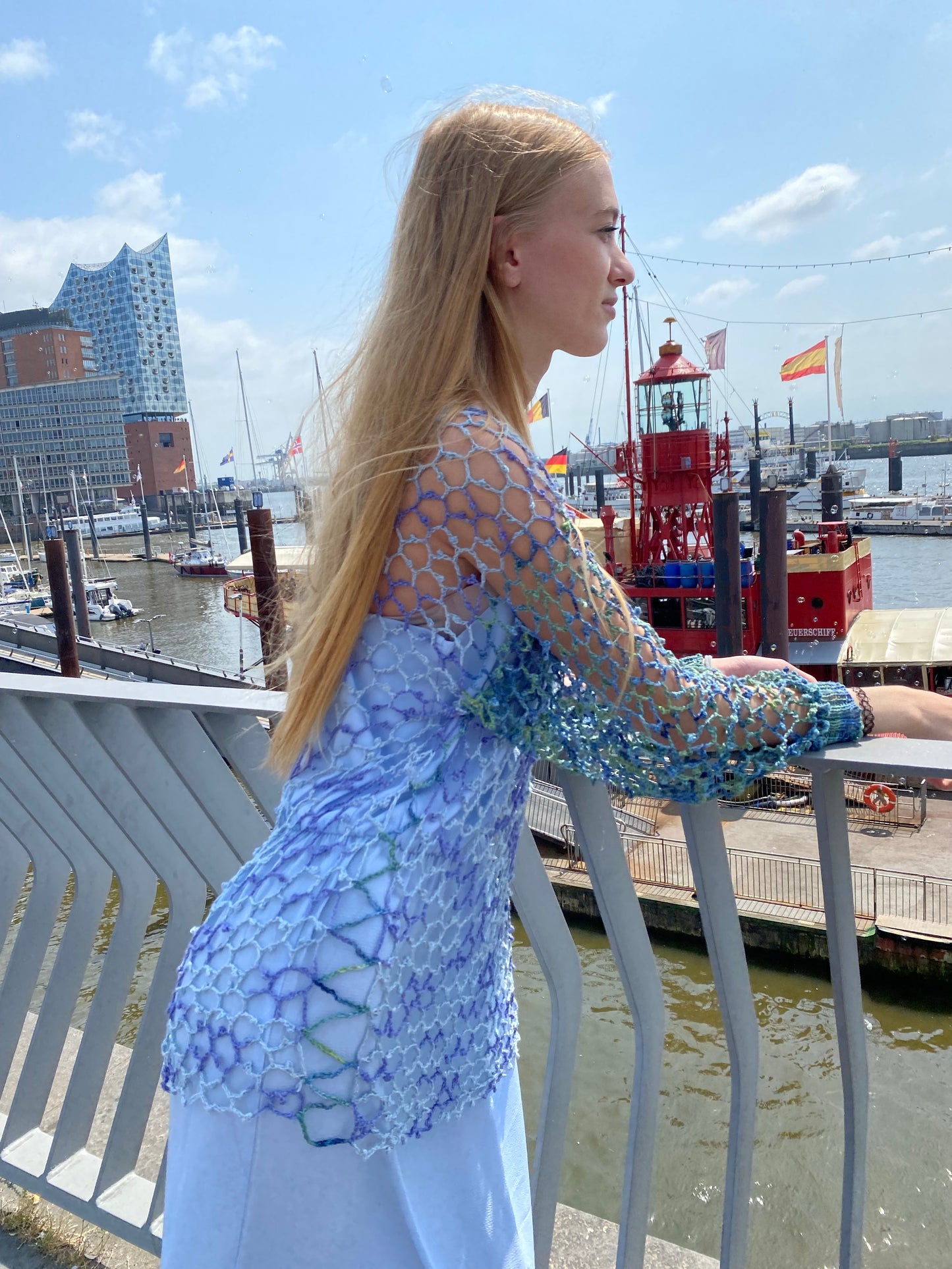 Damen Netz Sommerpullover "Meeresbrise"