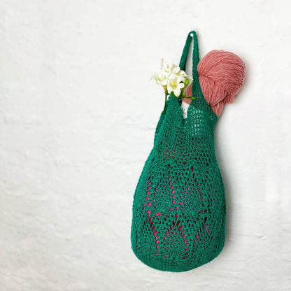 Nachhaltige Einkaufstasche,	Gehäkelte Netztasche "Agatha"