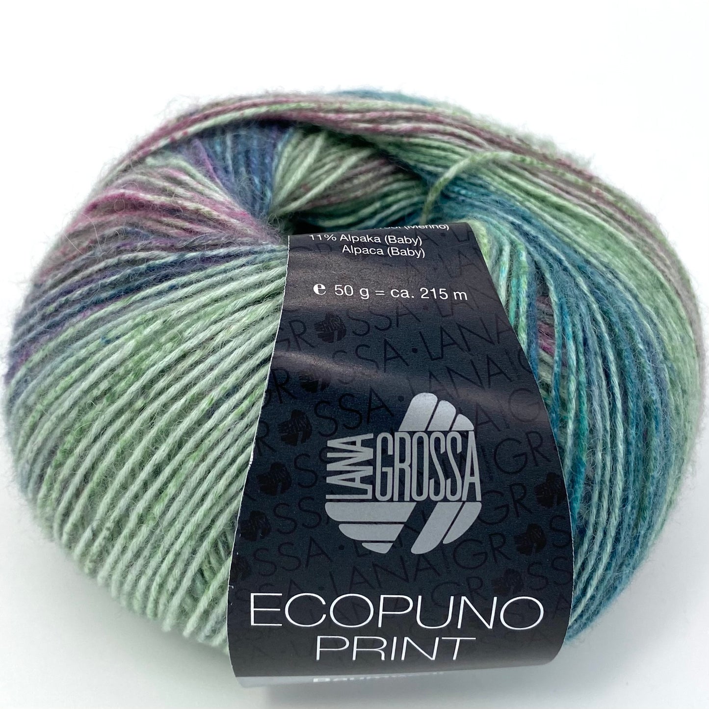 Ecopuno Print- Lana Grossa | 215/50 | 72 % Baumwolle  17 % Schurwolle (Merino)  11 % Alpaka (Baby)