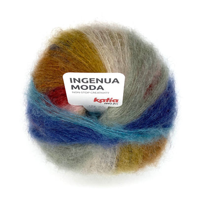 Ingenua Moda von Katia ist ein weiches Mehrfarbige -Mohairgarn für Pulli, Cardigans, Ponchos, Mützen...