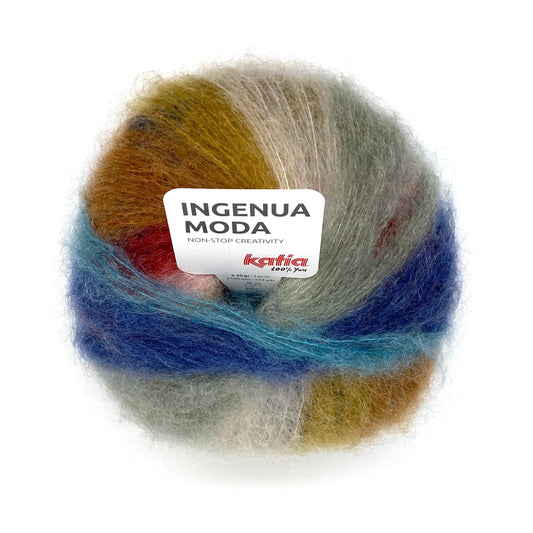 Ingenua Moda von Katia ist ein weiches Mehrfarbige -Mohairgarn für Pulli, Cardigans, Ponchos, Mützen...