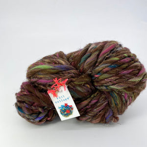 dicke Wolle kaufen	"Swirl" handgesponnenes ArtYarn  braun- Knit Collage l 55 m / 100 gr l 99% Wolle, 1% Polyester