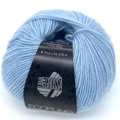 Ecopuno - Lana Grossa | 215/50 | 72 % Baumwolle  17 % Schurwolle (Merino)  11 % Alpaka (Baby)
