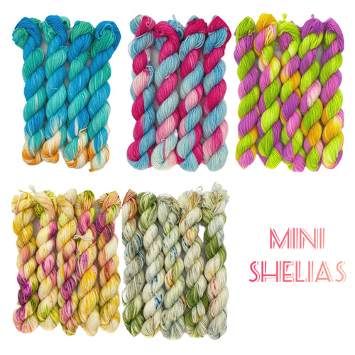 Mini Shelias - handgefärbte Sockenwolle 4-fach  20 gr