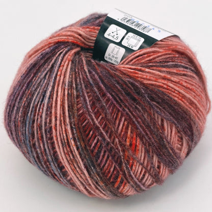 Ecopuno Print- Lana Grossa | 215/50 | 72 % Baumwolle  17 % Schurwolle (Merino)  11 % Alpaka (Baby)