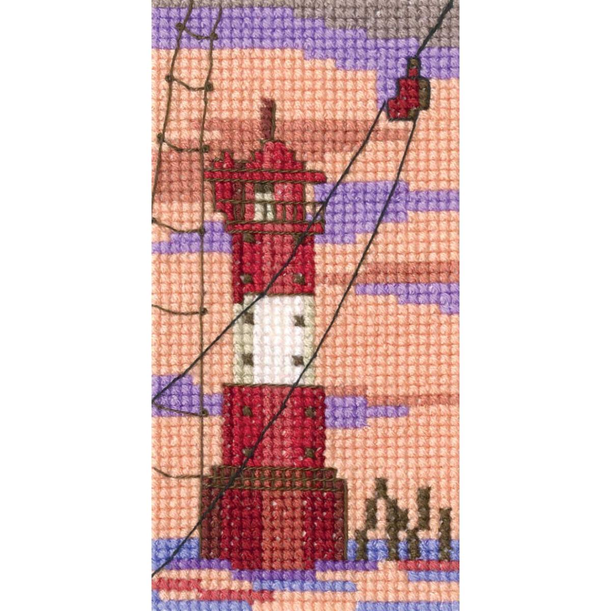 RTO Kreuzstich Set "Leuchtturm" EH360, Zählmuster, 5,5x10,5 cm