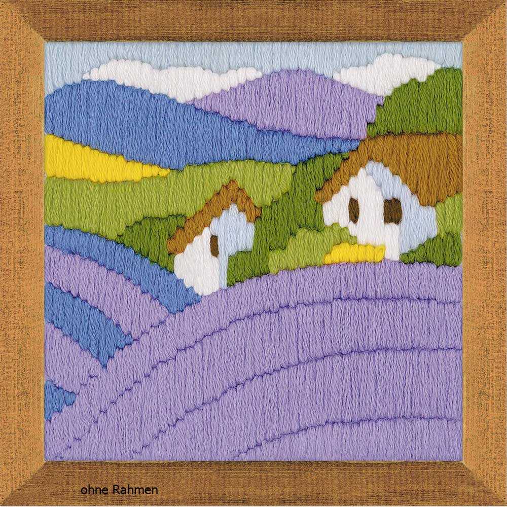 "Lavendel" - Langstich-Set,  Stickbild vorgezeichnet
