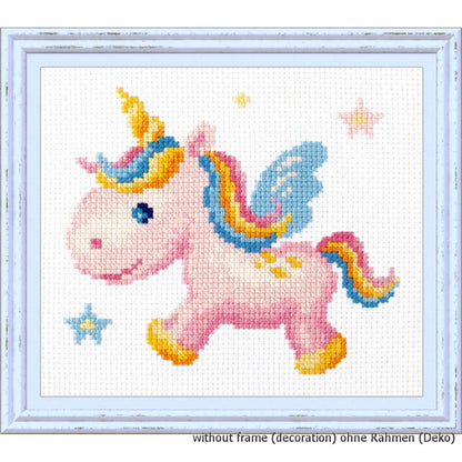 "Rainbow Unicorn" - Magic Needle cross stitch kit, counted pattern, 15x14cm
