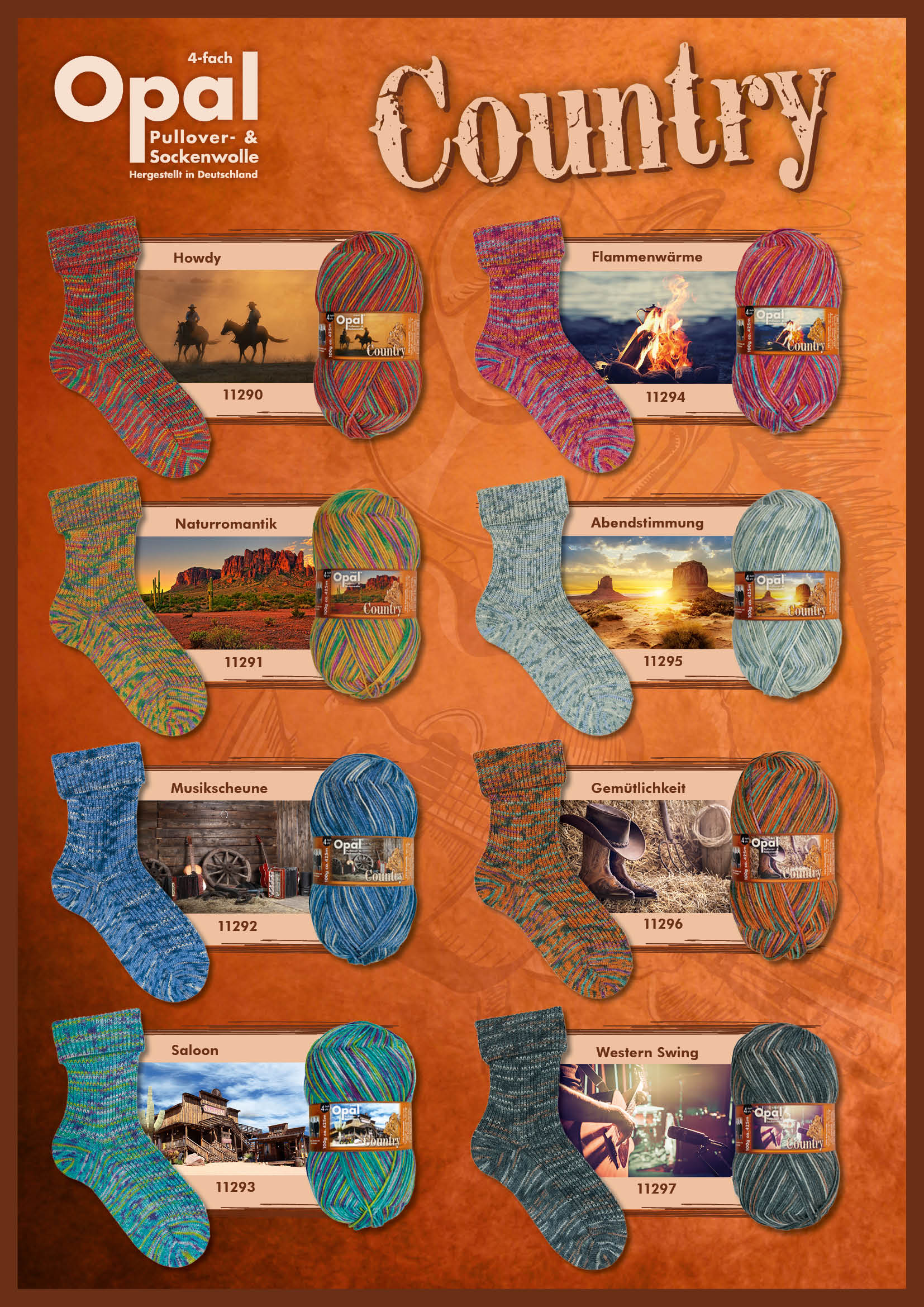 Opal Country 4-fach Sockenwolle